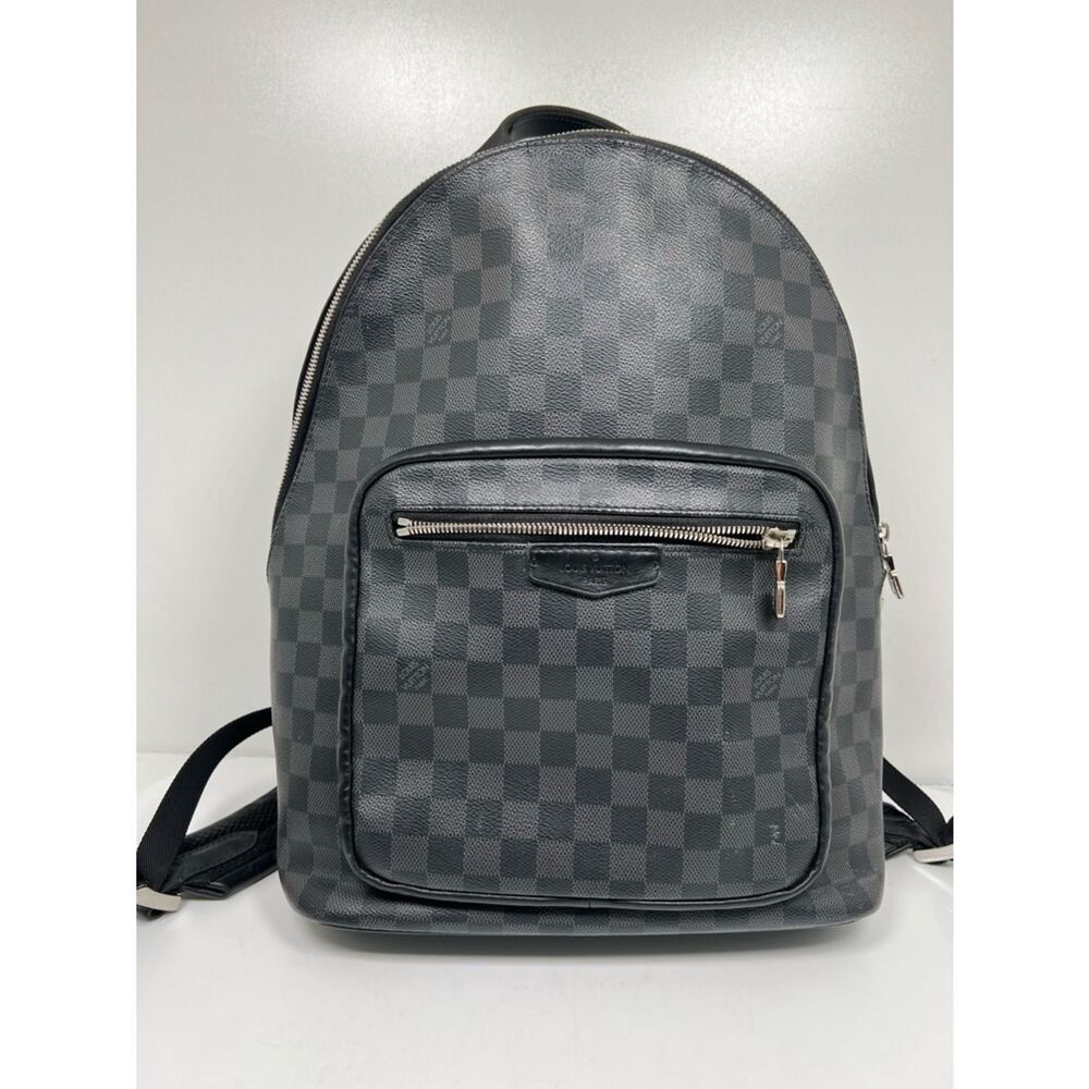 Louis Vuitton Josh Backpack Black Leather Damier Graphite